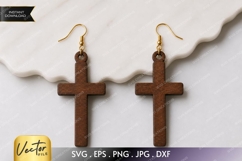 Classic Cross Earrings SVG | Laser Cut Earring Product Image 1