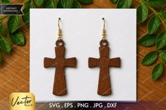 Wide Cross Earrings SVG | Laser Cut Earring Product Image 1