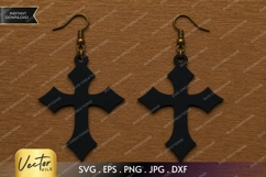 Gothic Cross Earrings SVG| Laser Cut Earring Product Image 1
