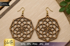 Mandala Earrings SVG| Laser Cut Earring Product Image 1