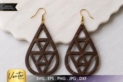 Triangle Teardrop Earrings SVG| Laser Cut Earring Product Image 1