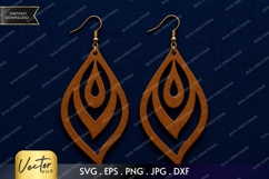Flame Teardrop Earrings SVG| Laser Cut Earring Product Image 1