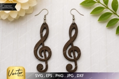 Music Note Earrings SVG| Laser Cut Earring Product Image 1