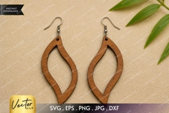 Minimal Leaf Earrings SVG| Laser Cut Earring Product Image 1