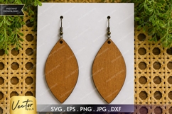 Solid Leaf Earrings SVG| Laser Cut Earring Product Image 1