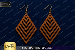 Chevron Earrings SVG| Laser Cut Earring Product Image 1