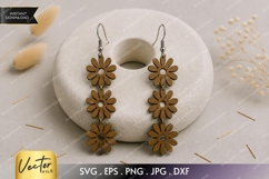 Daisy Chain Earrings SVG| Laser Cut Earring Product Image 1