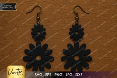 Daisy Earrings SVG| Laser Cut Earring Product Image 1