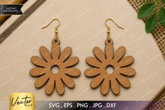 Daisy Earrings SVG| Laser Cut Earring Product Image 1
