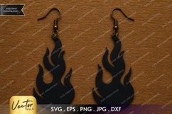 Flame Earrings SVG| Laser Cut Earring Product Image 1