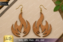 Flame Earrings SVG| Laser Cut Earring Product Image 1