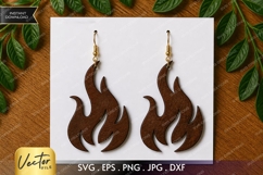 Abstract Flame Earrings SVG| Laser Cut Earring Product Image 1