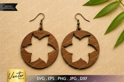 Star Flower Earrings SVG| Laser Cut Earring Product Image 1