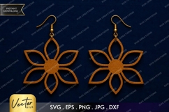 Flower Outline Earrings SVG| Laser Cut Earring Product Image 1