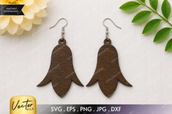 Abstract Petal Earrings SVG| Laser Cut Earring Product Image 1