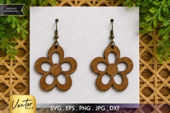 Open Flower Earrings SVG| Laser Cut Earring Product Image 1