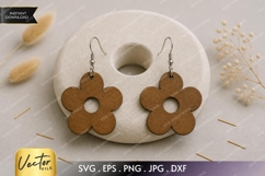 Minimal Flower Earrings SVG| Laser Cut Earring Product Image 1