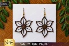 Boho Floral Earrings SVG| Laser Cut Earring Product Image 1