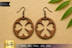 Heart Flower Earrings SVG| Laser Cut Earring Product Image 1