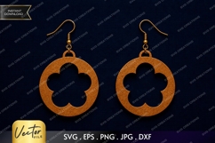 Flower Cutout Earrings SVG| Laser Cut Earring Product Image 1