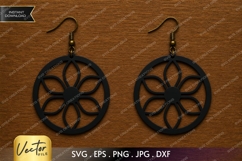 Round Petal Earrings SVG| Laser Cut Earring Product Image 1