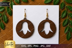 Tulip Cutout Earrings SVG| Laser Cut Earring Product Image 1