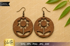 Sunflower Earrings SVG| Laser Cut Earring Product Image 1