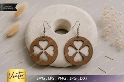 Heart Petal Earrings SVG| Laser Cut Earring Product Image 1