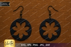 Petal Circle Earrings SVG| Laser Cut Earring Product Image 1