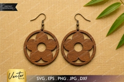 Flower Ring Earrings SVG| Laser Cut Earring Product Image 1