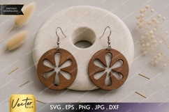 Petal Bloom Earrings SVG| Laser Cut Earring Product Image 1