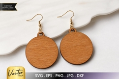 Solid Round Earrings SVG | Laser Cut Circle Earring Template Product Image 1
