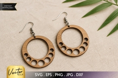 Decorative Hollow Circle Earrings SVG | Laser Cut Earrings Product Image 1