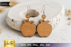 Apple Earrings SVG | Laser Cut Earrings Product Image 1