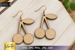 Cherry Earrings SVG | Laser Cut Earrings Product Image 1