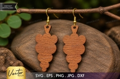 Grape Earrings SVG, Fruit Earring Laser Cut File Product Image 1