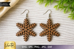 Snowflake Earrings SVG | Laser Cut Winter Earring Product Image 1