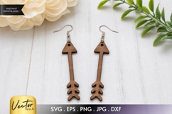 Tribal Arrow Earrings SVG | Laser Cut Boho Arrow Earring Product Image 1