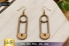 Safety Pin Earrings SVG | Laser Cut Minimalist Earring Product Image 1