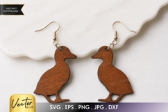 Duck Earrings SVG | Laser Cut Bird Earring Product Image 1