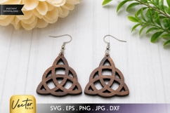 Celtic Knot Earrings SVG | Laser Cut Triangle Knot Earring Product Image 1
