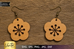 Flower Earrings SVG | Laser Cut Floral Earring Product Image 1