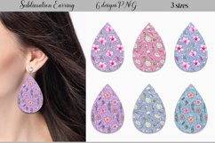 Flower Teardrop Earrings | Floral Earrings Sublimation Product Image 1
