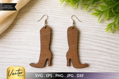 High Heel Boot Earrings SVG | Laser Cut Fashion Boot Jewelry Product Image 1