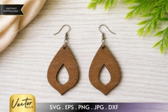 Minimal Teardrop Earrings SVG | Laser Cut Earring Product Image 1