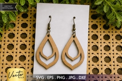 Double Teardrop Frame Earrings SVG | Laser Cut Jewelry Product Image 1
