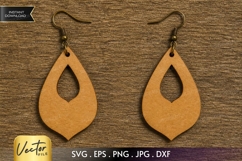 Simple Teardrop Earrings SVG | Laser Cut Jewelry Product Image 1