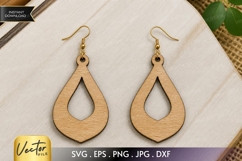 Rounded Teardrop Earrings SVG| Laser Cut Jewelry Product Image 1