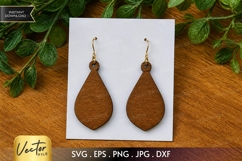 Solid Teardrop Earrings SVG| Laser Cut Jewelry Product Image 1