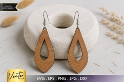 Hollow Teardrop Earrings SVG | Laser Cut Jewelry Product Image 1